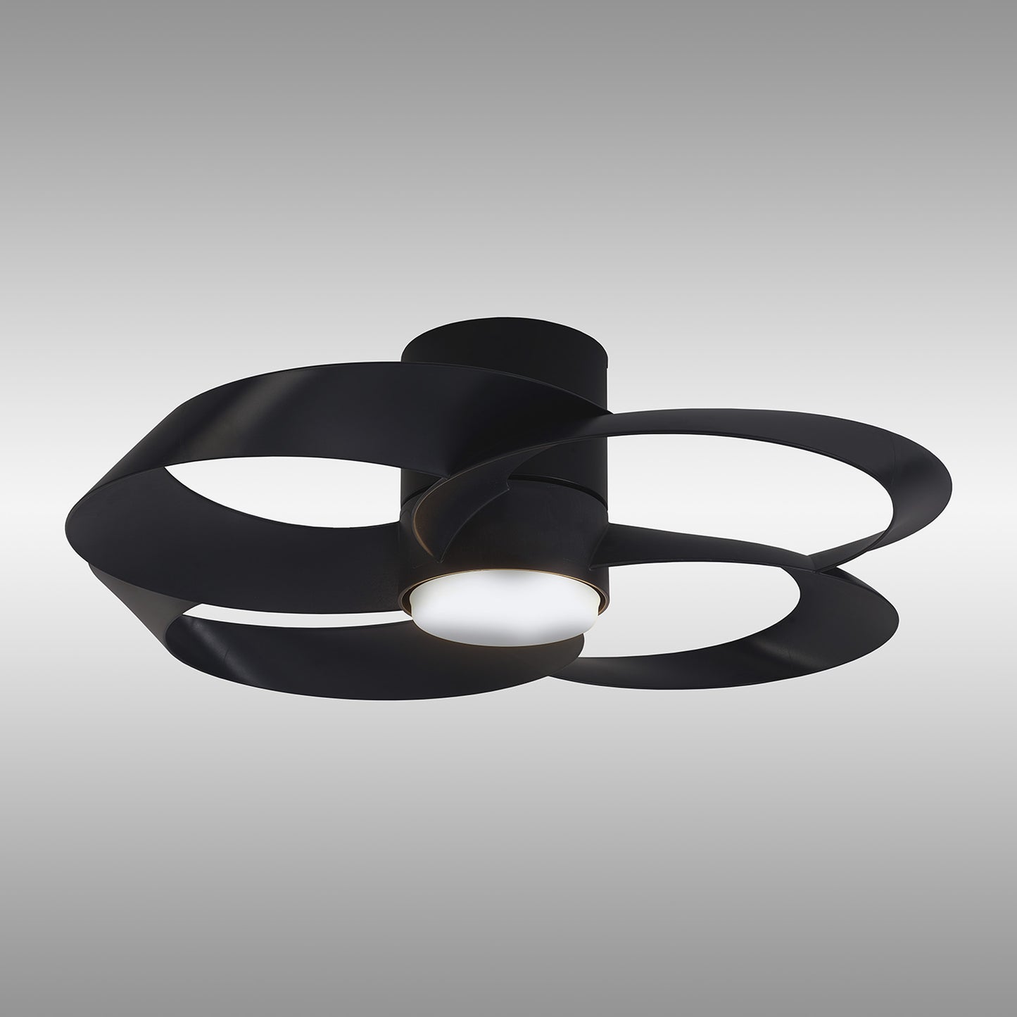 Rose 24W LED Dimmable Ceiling Light With Built-In 25W DC Reversible Fan, Remote Control 2700-5000K, 1800lm, Black by Mantra