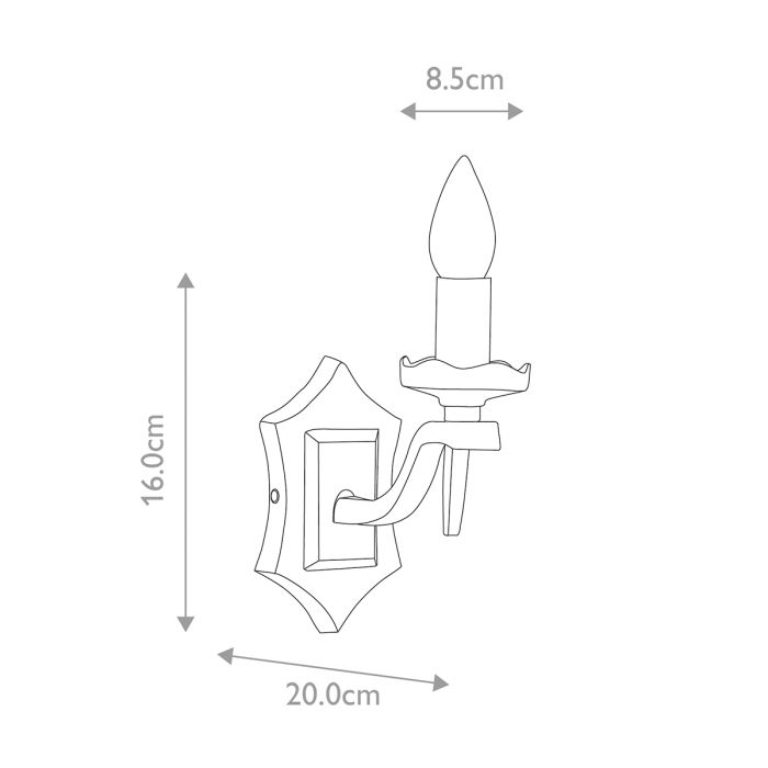 Rectory 1 Light Wall - Black