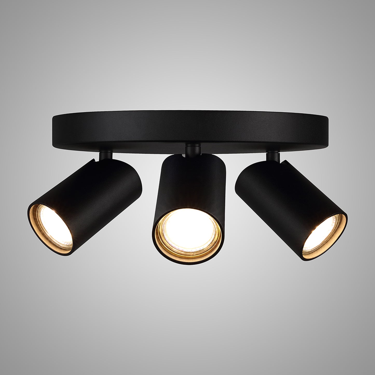 Sal Round 3 Light Spotlight GU10, Matt Black by Mantra
