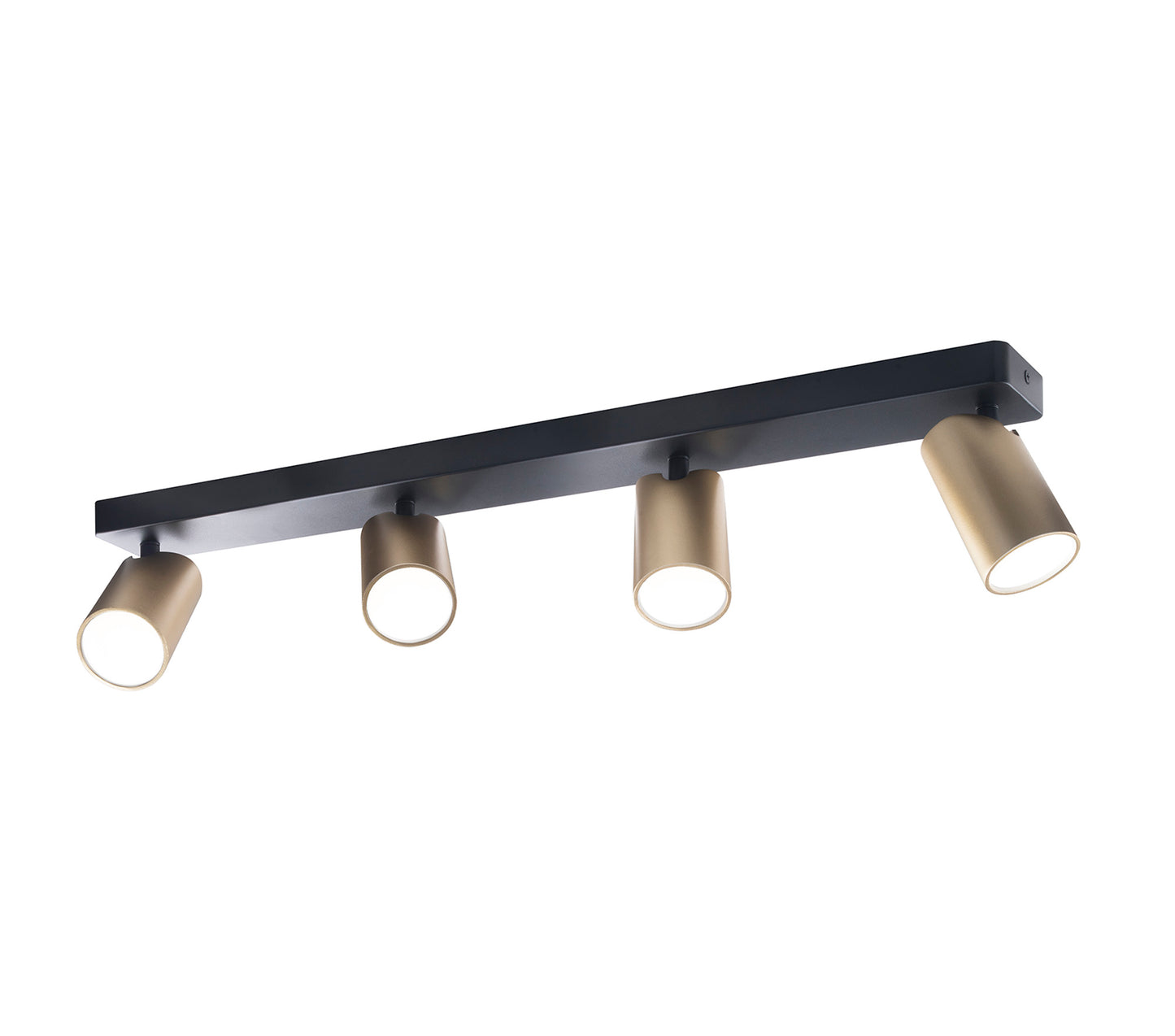 Sal Linear 4 Light Spotlight GU10, Satin Gold/Matt Black by Mantra