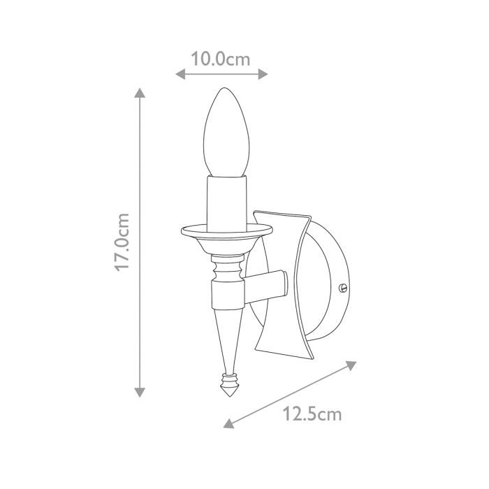 Saxon 1 Light Wall Light - Black