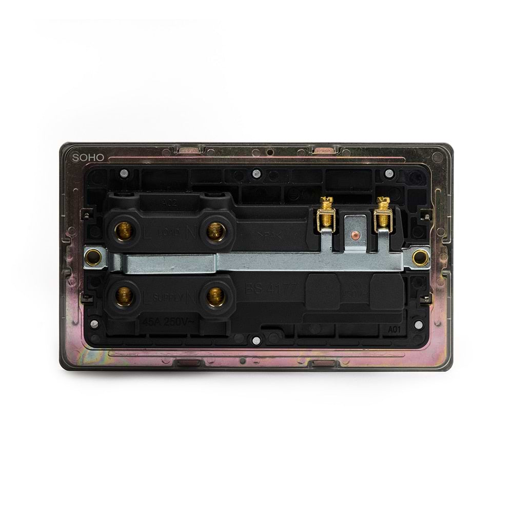 The Eton Collection Bronze 45A Cooker Control Unit Black Inserts Screwless