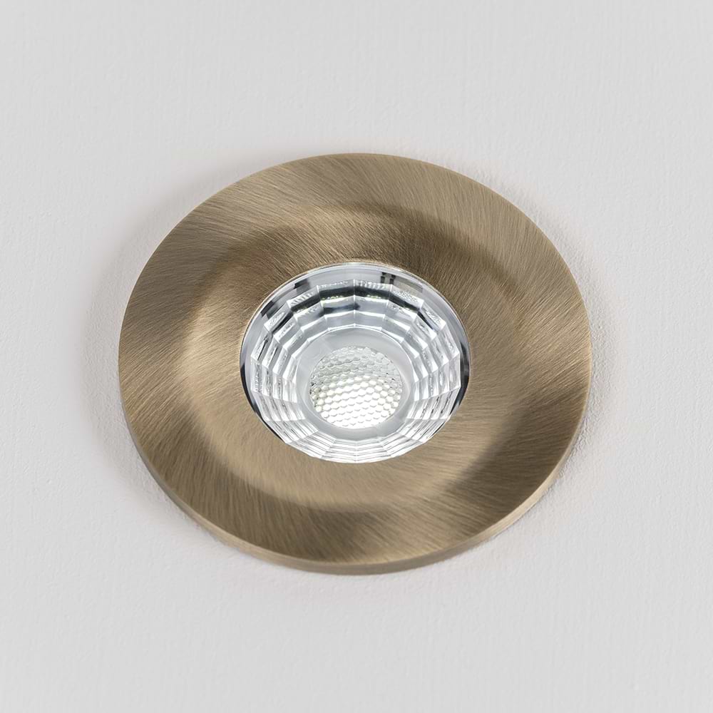 Soho Antique Brass LED Downlights, Fire Rated, Fixed, IP65, CCT Switch, High CRI, Dimmable