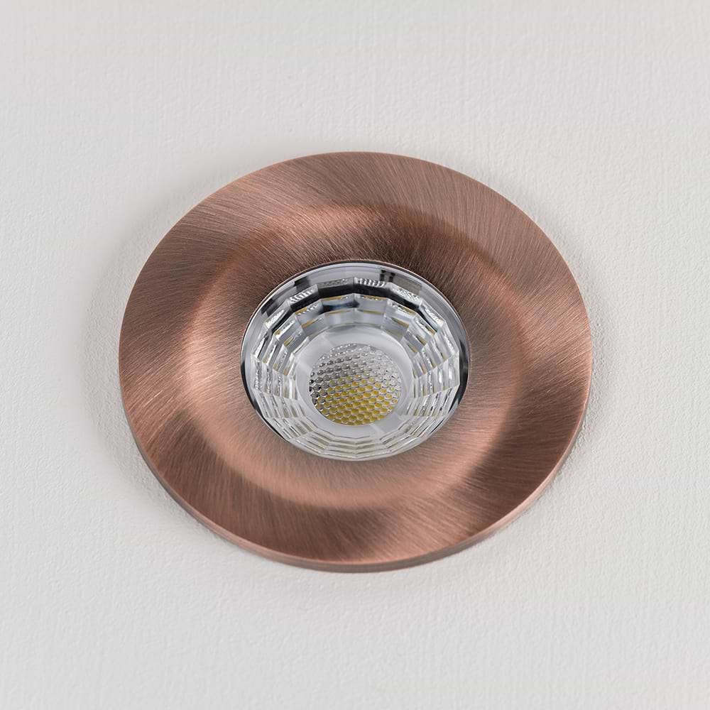 Soho Antique Copper LED Downlights, Fire Rated, Fixed, IP65, CCT Switch, High CRI, Dimmable