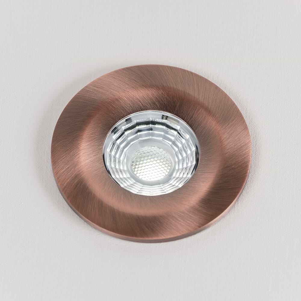 Soho Antique Copper LED Downlights, Fire Rated, Fixed, IP65, CCT Switch, High CRI, Dimmable