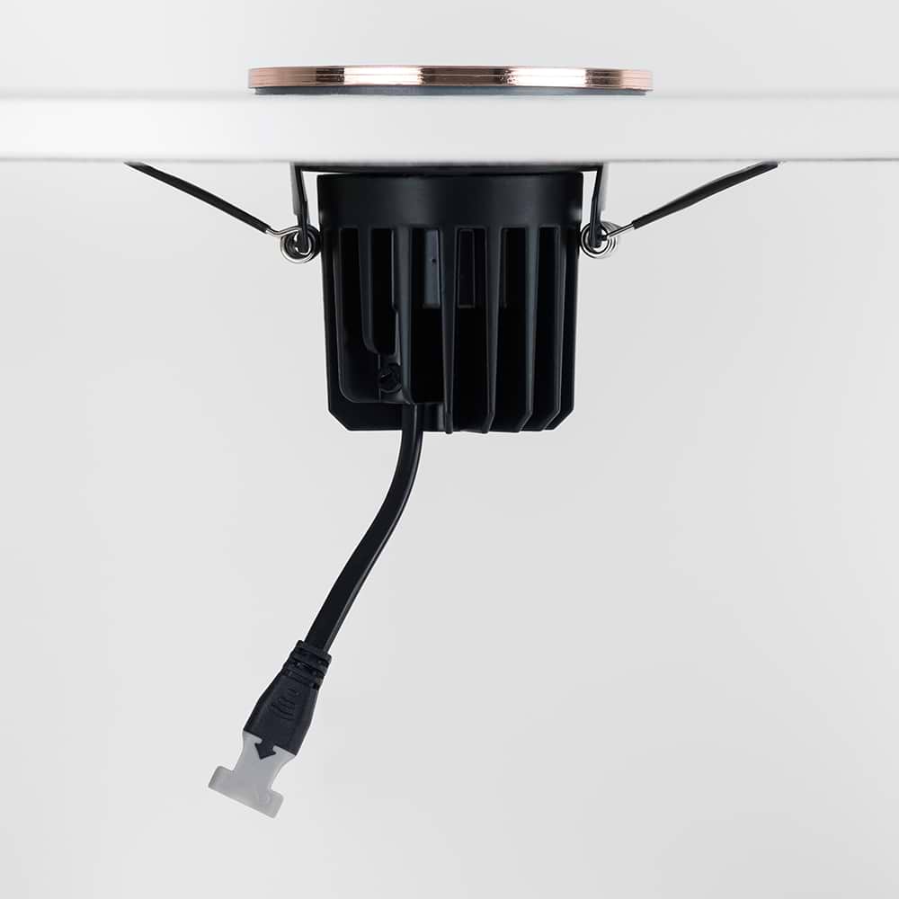Soho Rose Gold LED Downlights, Fire Rated, Fixed, IP65, CCT Switch, High CRI, Dimmable