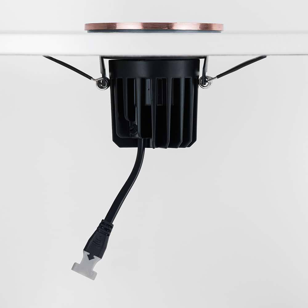 Soho Brushed Copper LED Downlights, Fire Rated, Fixed, IP65, CCT Switch, High CRI, Dimmable