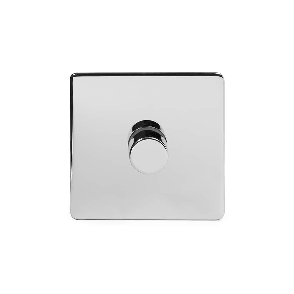 The Finsbury Collection Polished Chrome 1 Gang 1000W DC1-10V Dimmer Switch