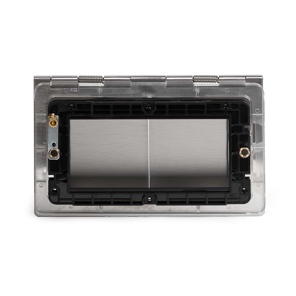 The Lombard Collection Brushed Chrome Black Insert 4 x25mm EM-Euro Module Floor Plate