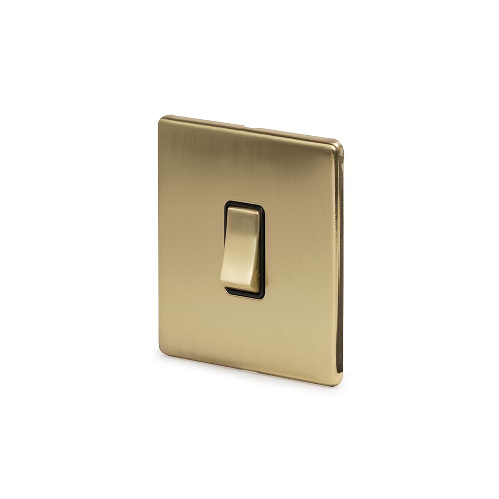 The Savoy Collection Brushed Brass 1 Gang RM Rectangular Module Grid Switch Plate