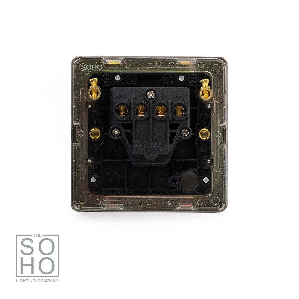 The Lombard Collection Brushed Chrome 1 Gang 20A Double Pole Switch Blk Ins Screwless