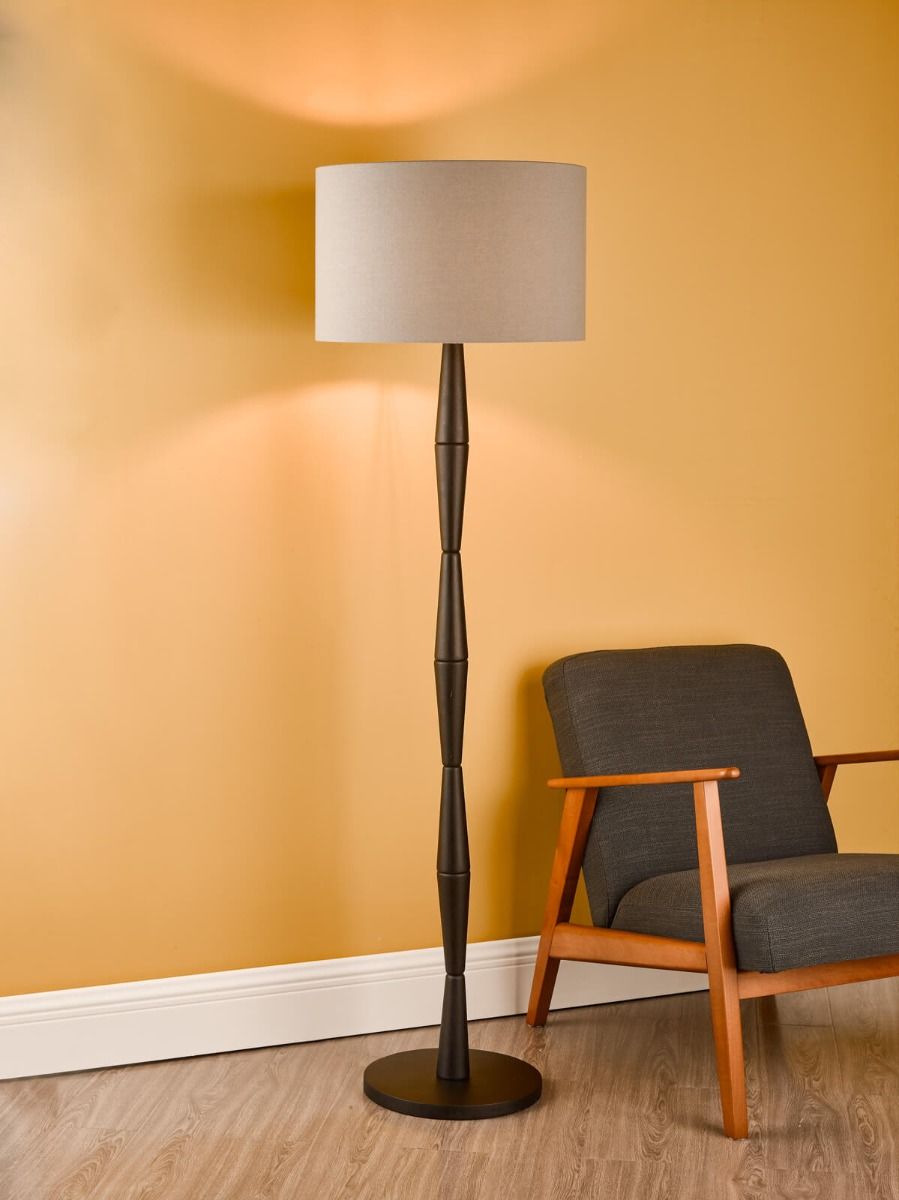 Sierra Floor Lamp Black With Shade