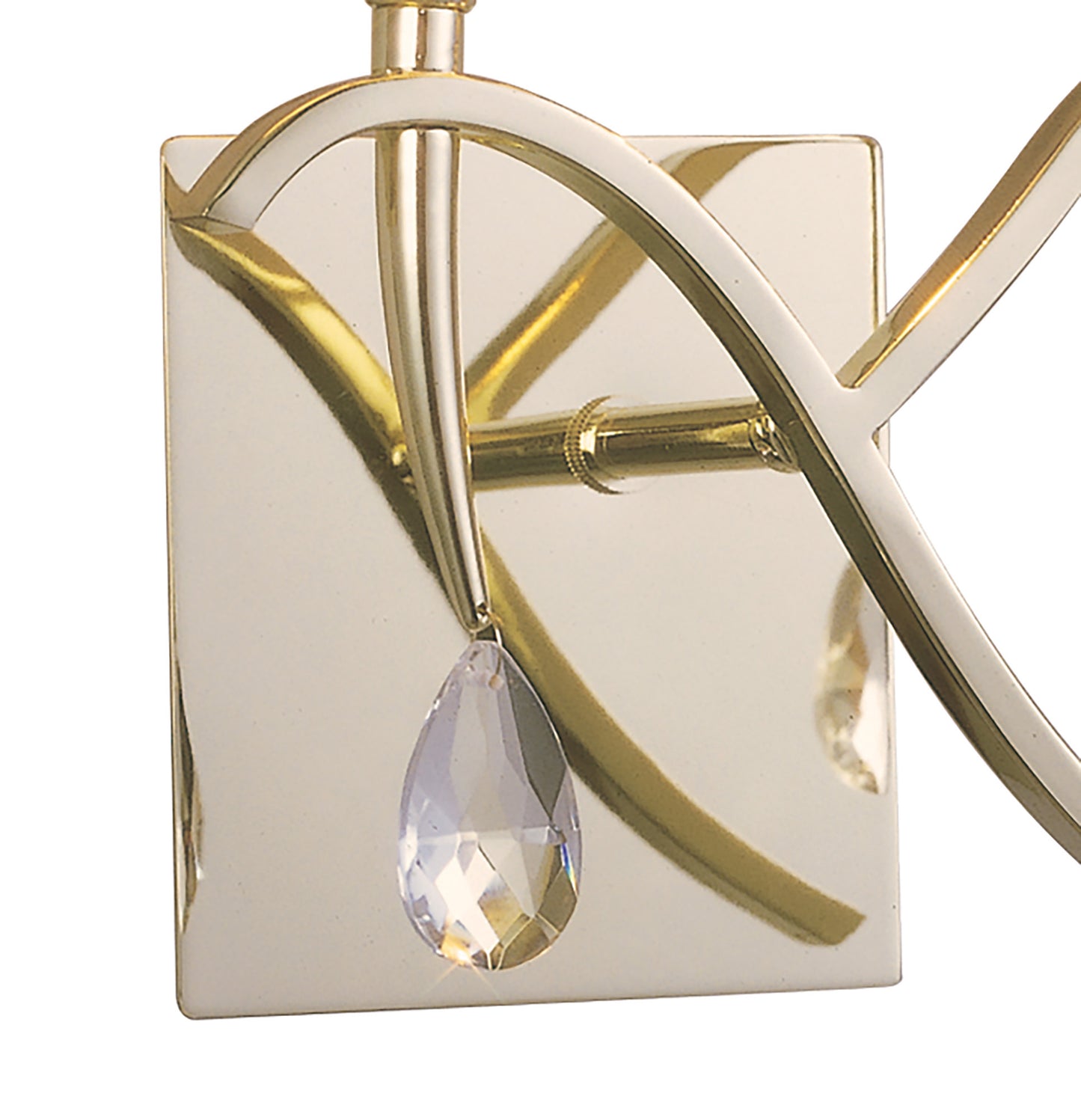 Siena Wall Lamp Switched 2 Light E14, Polished Brass With Amber Cream Shades And Clear Crystal by Mantra