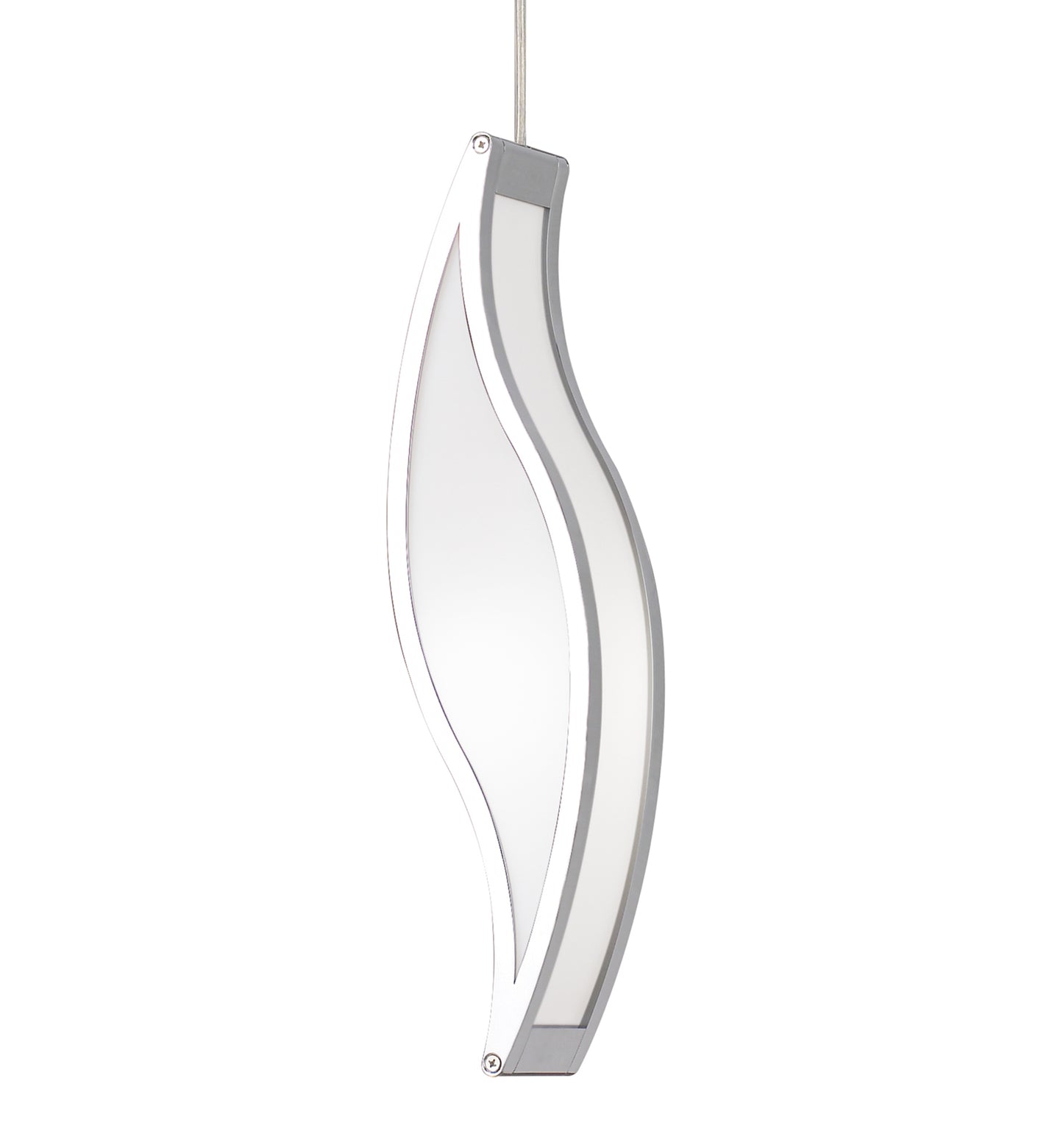 Sintesys Pendant E27 1 Light E27, Polished Chrome/White Acrylic, CFL Lamps INCLUDED by Mantra