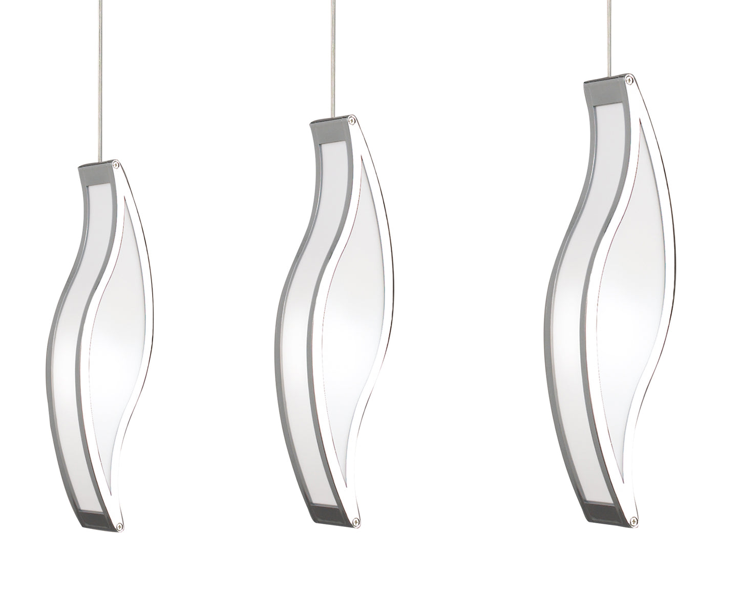 Sintesys Linear Pendant 3 Drop GU10 3 Light Bar Polished Chrome, CFL Lamps INCLUDED by Mantra