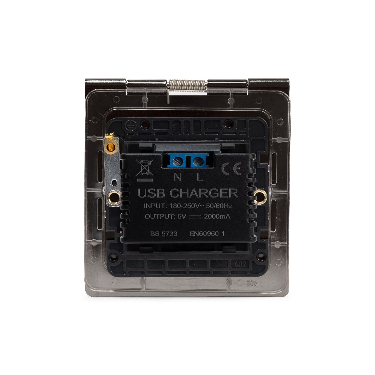 The Camden Collection Matt Black USB Charger Floor Socket 1 Gang Blk Ins