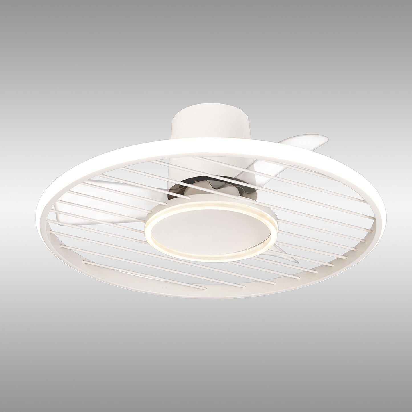 Soho 45W LED Dimmable Ceiling Light With Built-In 30W DC Fan, 2700-5000K Remote & APP Control, 3150lm, White, 5yrs Warranty by Mantra