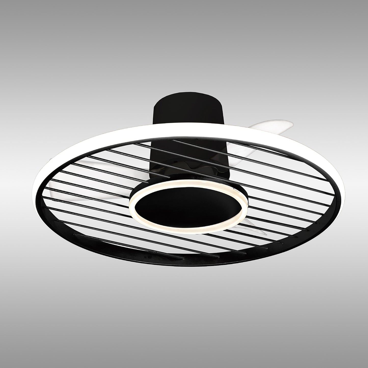 Soho 45W LED Dimmable Ceiling Light With Built-In 30W DC Fan, 2700-5000K Remote & APP Control, 3150lm, Black, 5yrs Warranty by Mantra