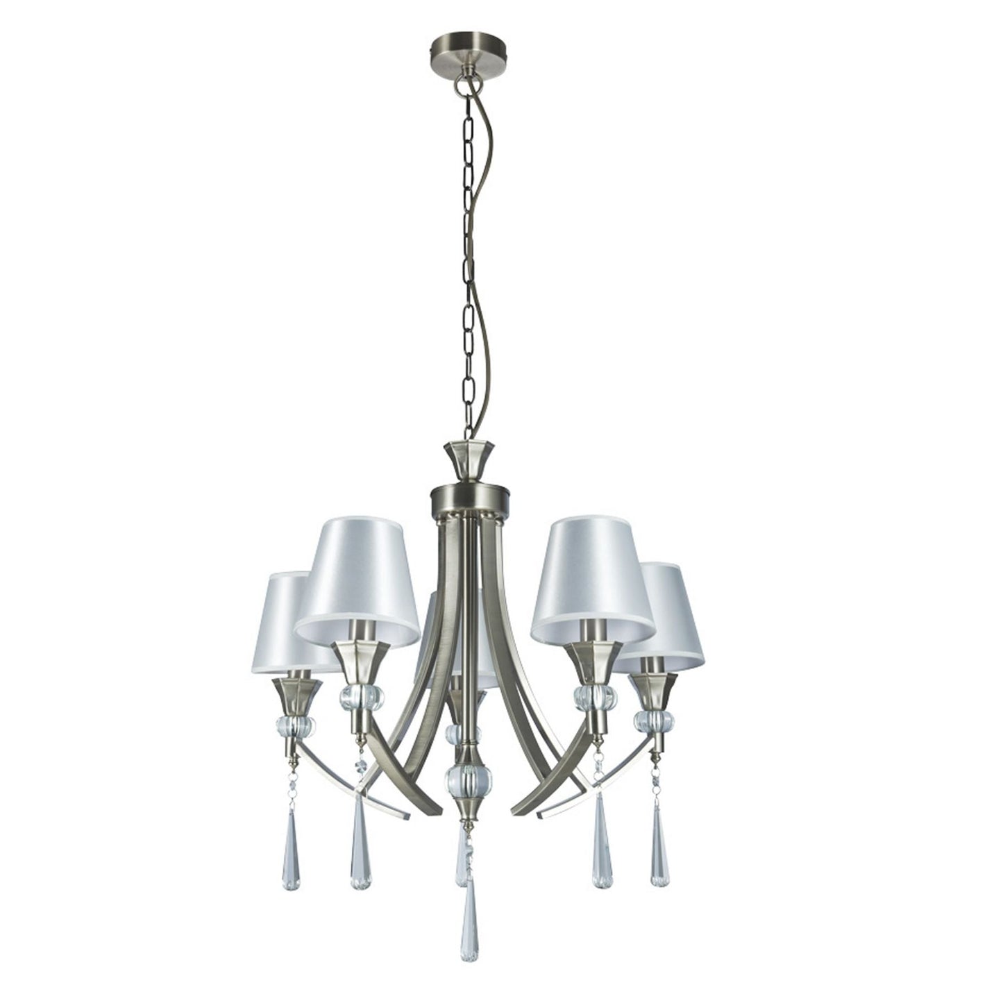 Sophia 5 Light Crystal Ceiling Light Satin Chrome