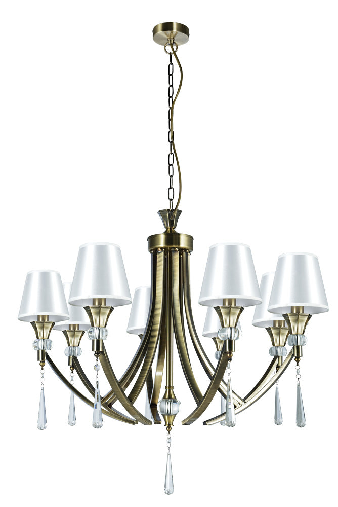 Sophia 8 Light Crystal Ceiling Light Antique Brass