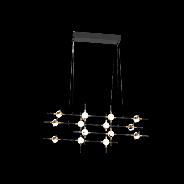 Molecular 14 Light Pendant (Gold and Black) Model B - MD18001067-14BBG