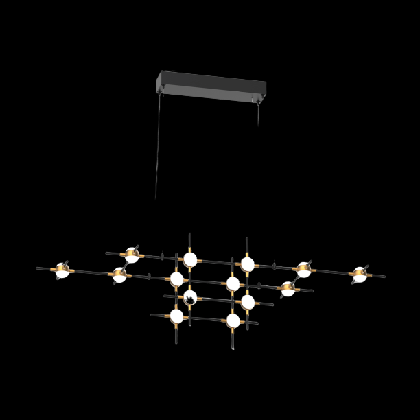 Molecular 14 Light Pendant (Black and Gold) Model C - MD18001067-14CBG