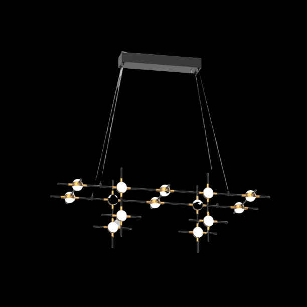 Molecular 14 Light Pendant (Black and Gold) Model D - MD18001067-14DBG