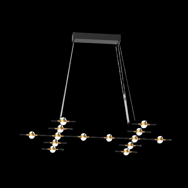 Molecular 14 Light Pendant (Black and Gold) Model F - MD18001067-14FBG