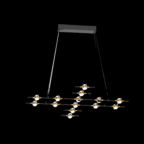 Molecular 14 Light Pendant (Black and Gold) Model H - MD18001067-14HBG