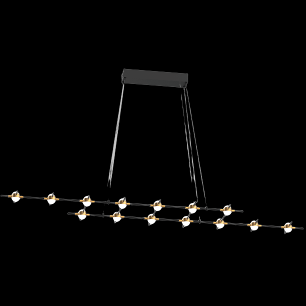 Molecular 14 Light Pendant (Black and Gold) Model J - MD18001067-14JBG