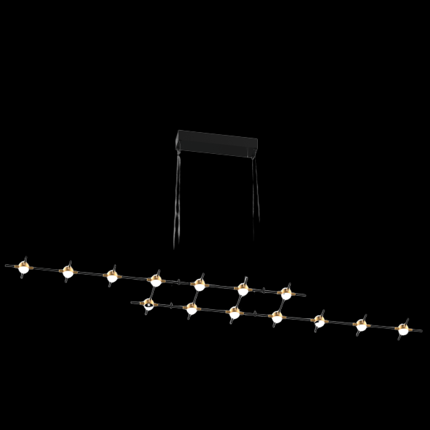 Molecular 14 Light Pendant (Black and Gold) Model K - MD18001067-14KBG