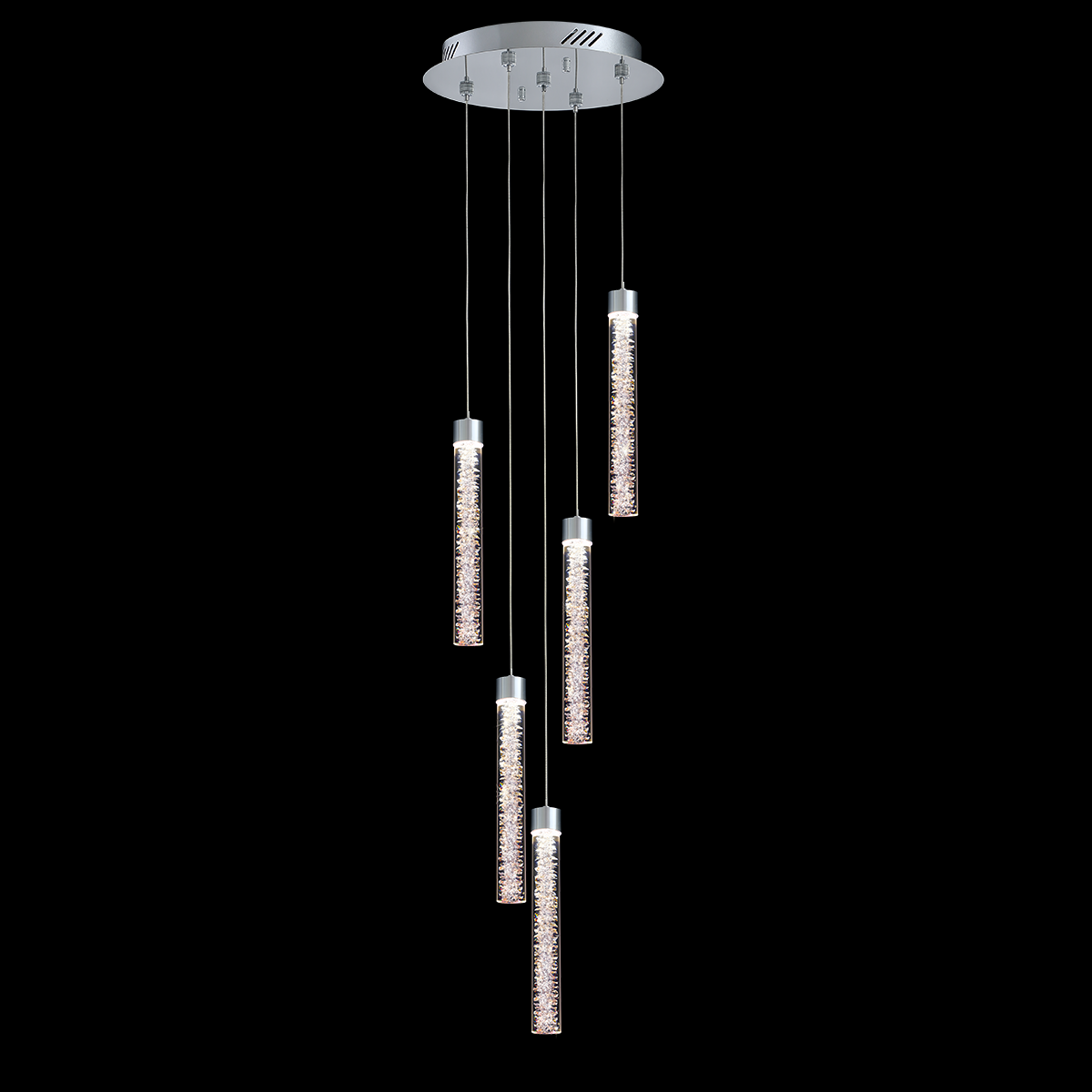 Crackle 5 Light Round Pendant Chrome - MD19020106-5BCHR