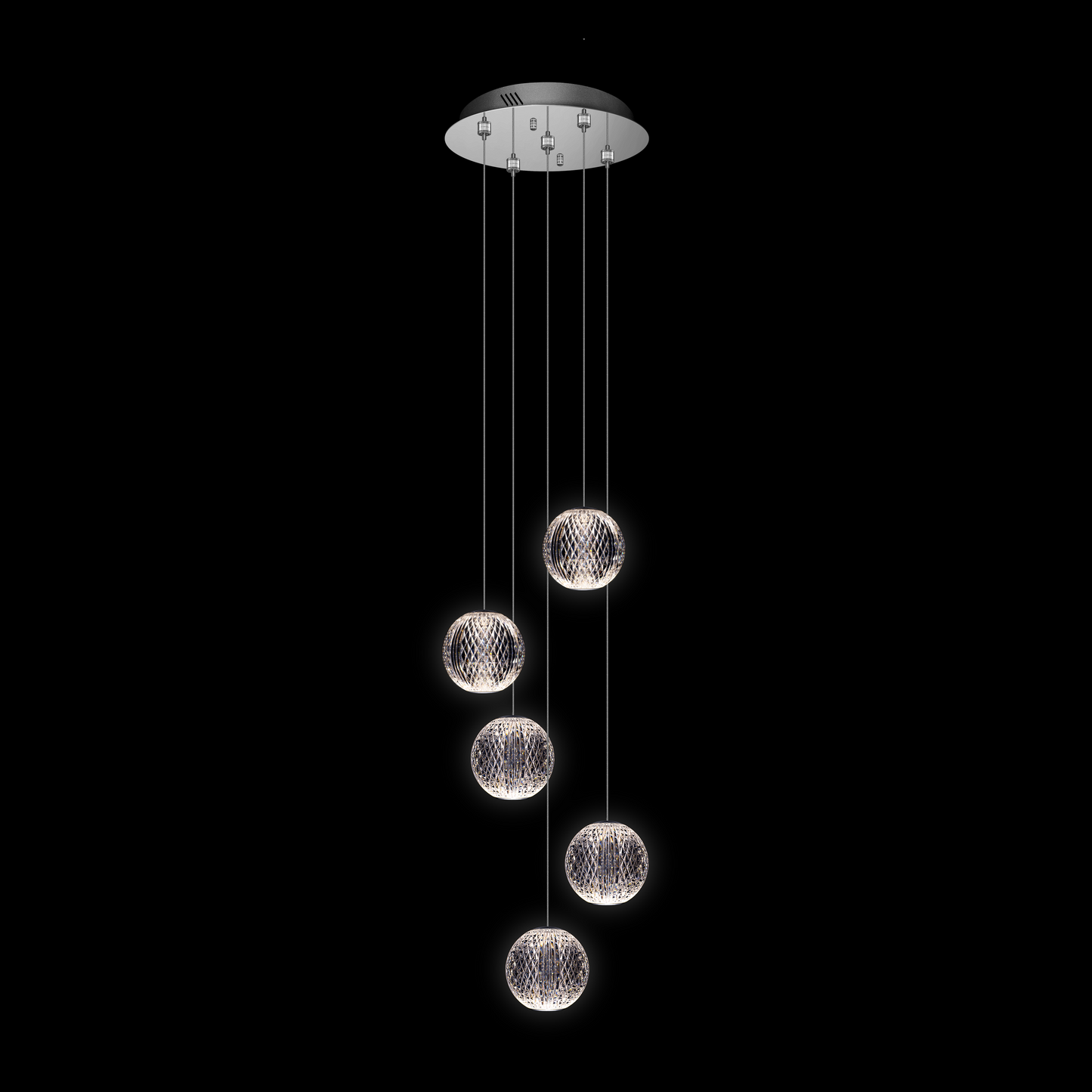 Diamante 5Lt Round Pendant Chrome - MD20001012-5ACHR