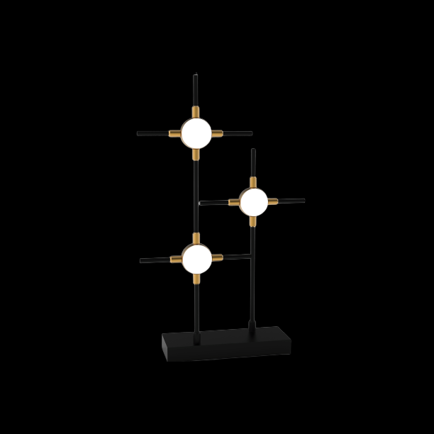 Molecular 3 Light Table Lamp (Black and Gold) Model C - MT18001067-3CBG