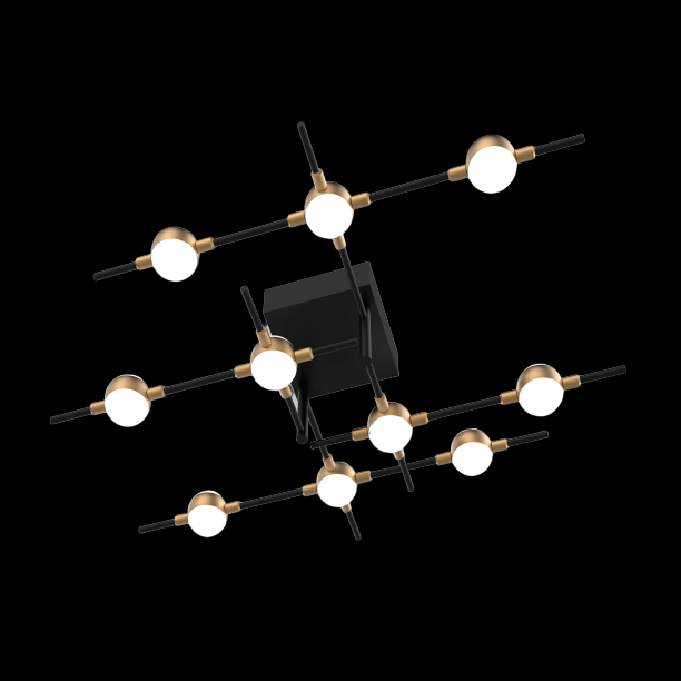 Molecular 10 Light Flush (Black and Gold) (Model B) - MX18001067-10BBG