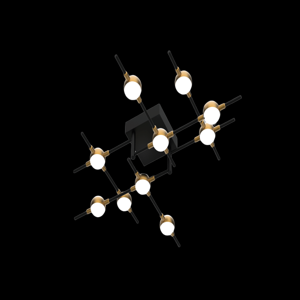 Molecular 10 Light Flush (Black and Gold) (Model C) - MX18001067-10CBG