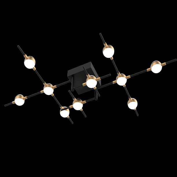Molecular 10 Light Flush (Black and Gold) (Model D) - MX18001067-10DBG