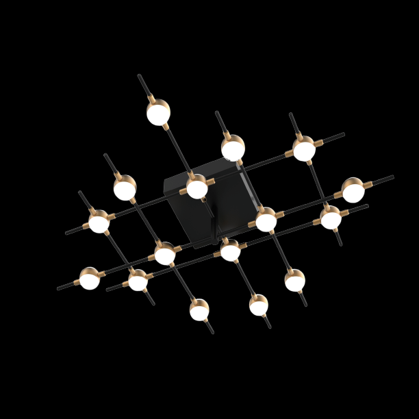 Molecular 16 Light Flush (Black and Gold) (Model A) - MX18001067-16ABG
