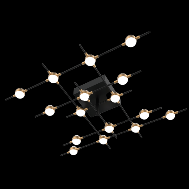 Molecular 16 Light Flush (Black and Gold) (Model B) - MX18001067-16BBG