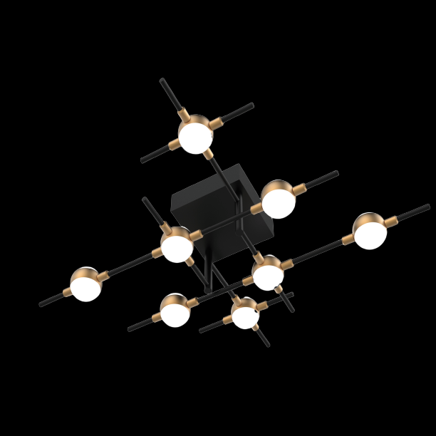 Molecular 8 Light Flush (Black and Gold) (Model B) - MX18001067-8BBG