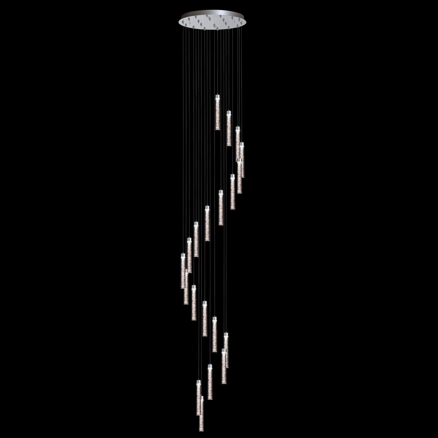 Crackle Glass 20 Light Round Pendant Chrome - MD19020106-20ACHR