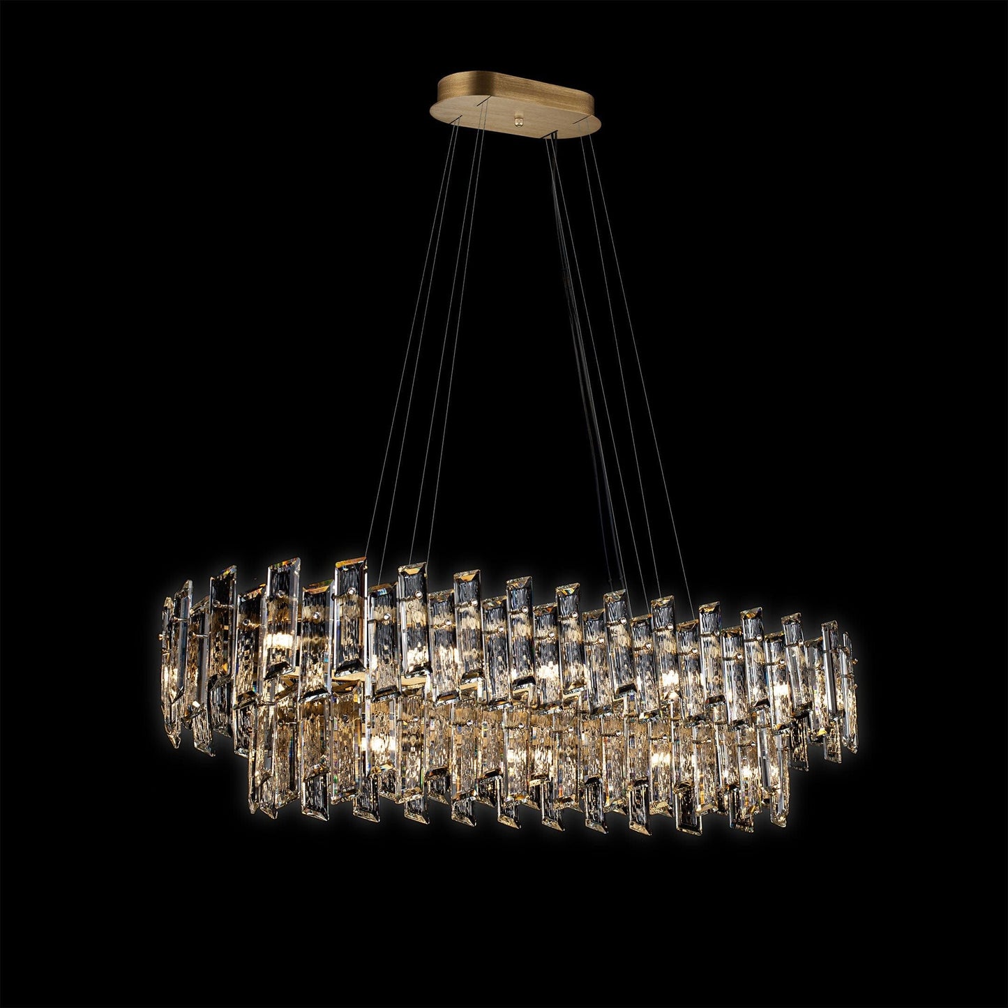 Crisiante Double Tier Oval Pendant Gold - MD22020110-20LGOL