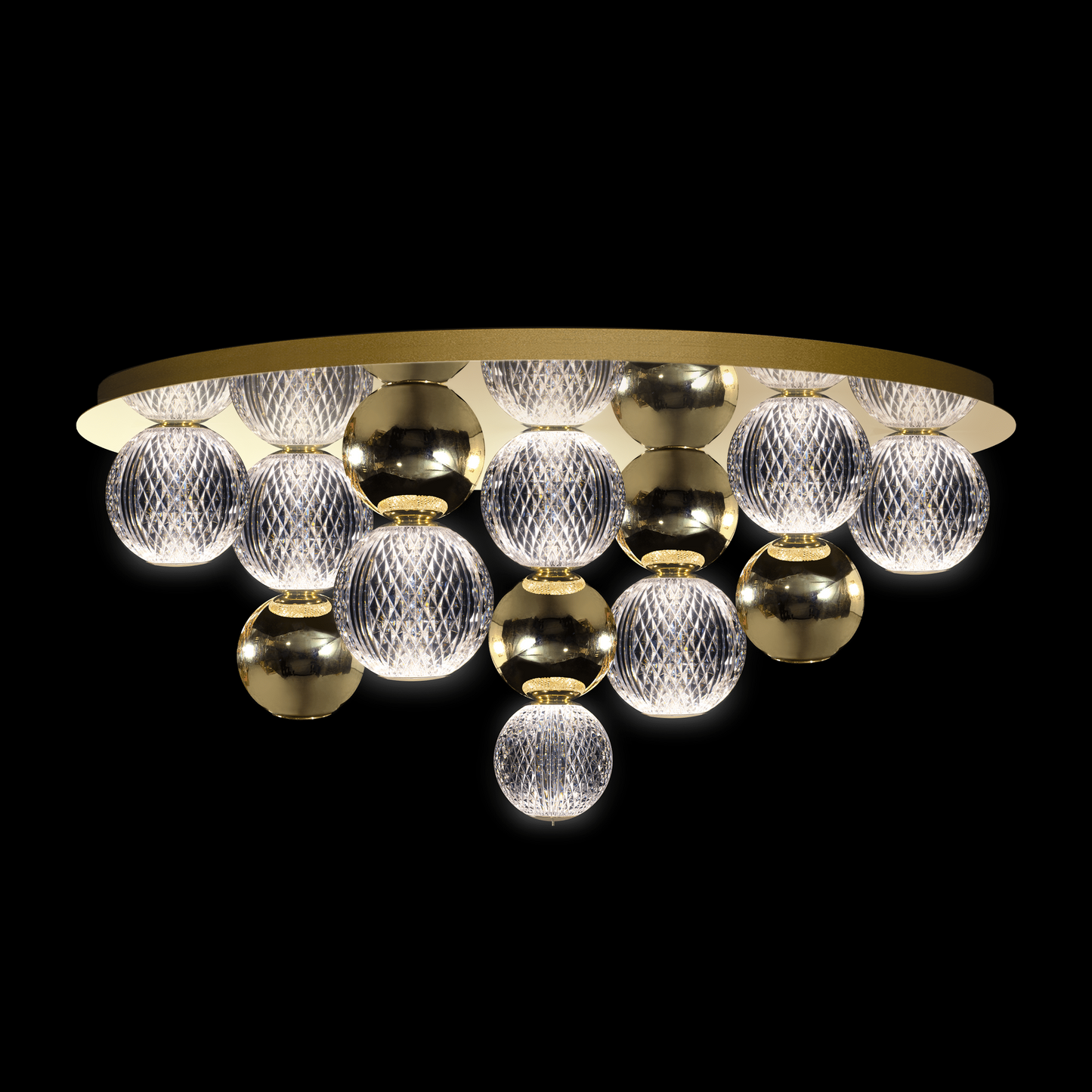 Diamante Embellished 7 Droplet Flush Gold - MX21001002-7AGOL