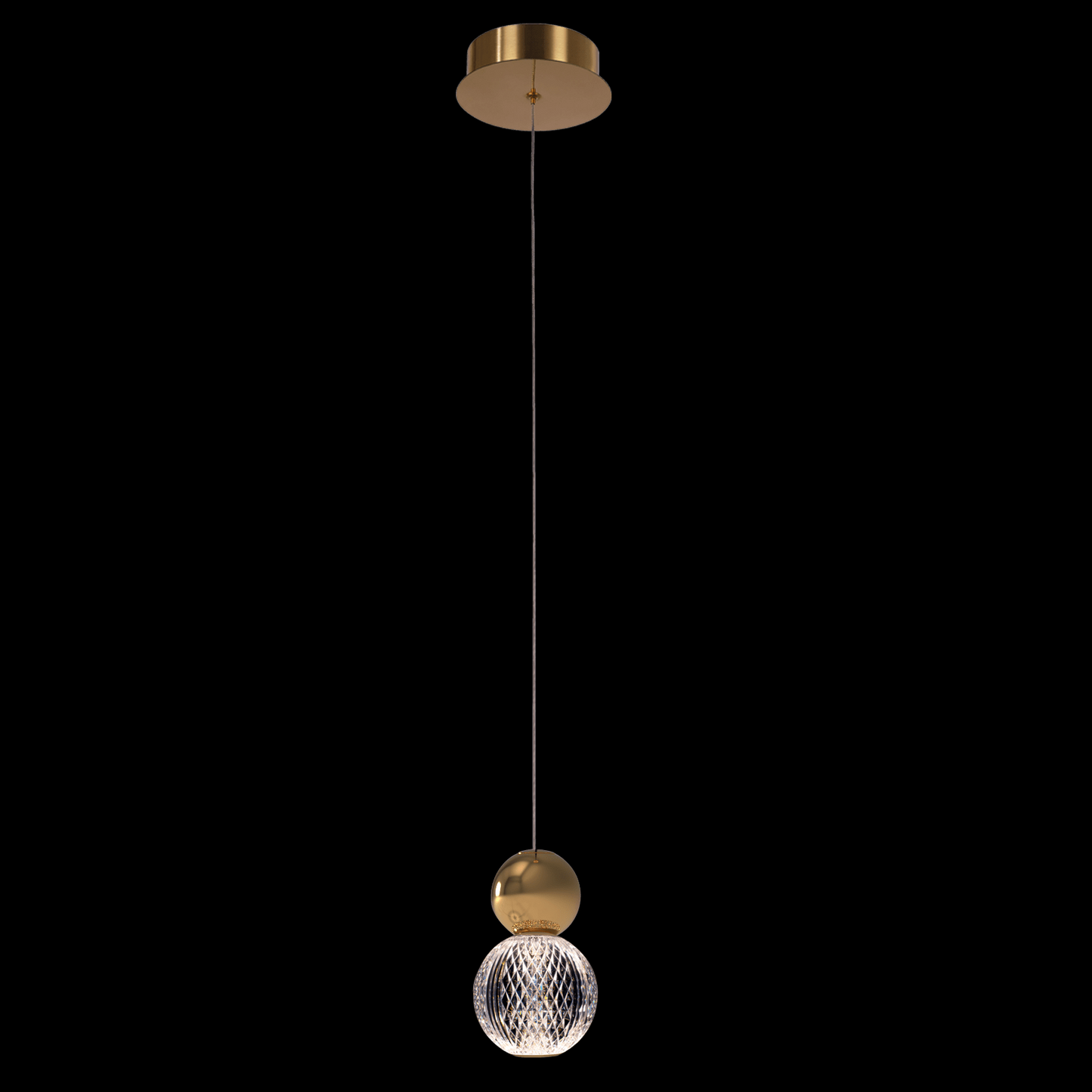 Diamante Embellished Single Droplet Pendant Gold - MD21001002-1AGOL