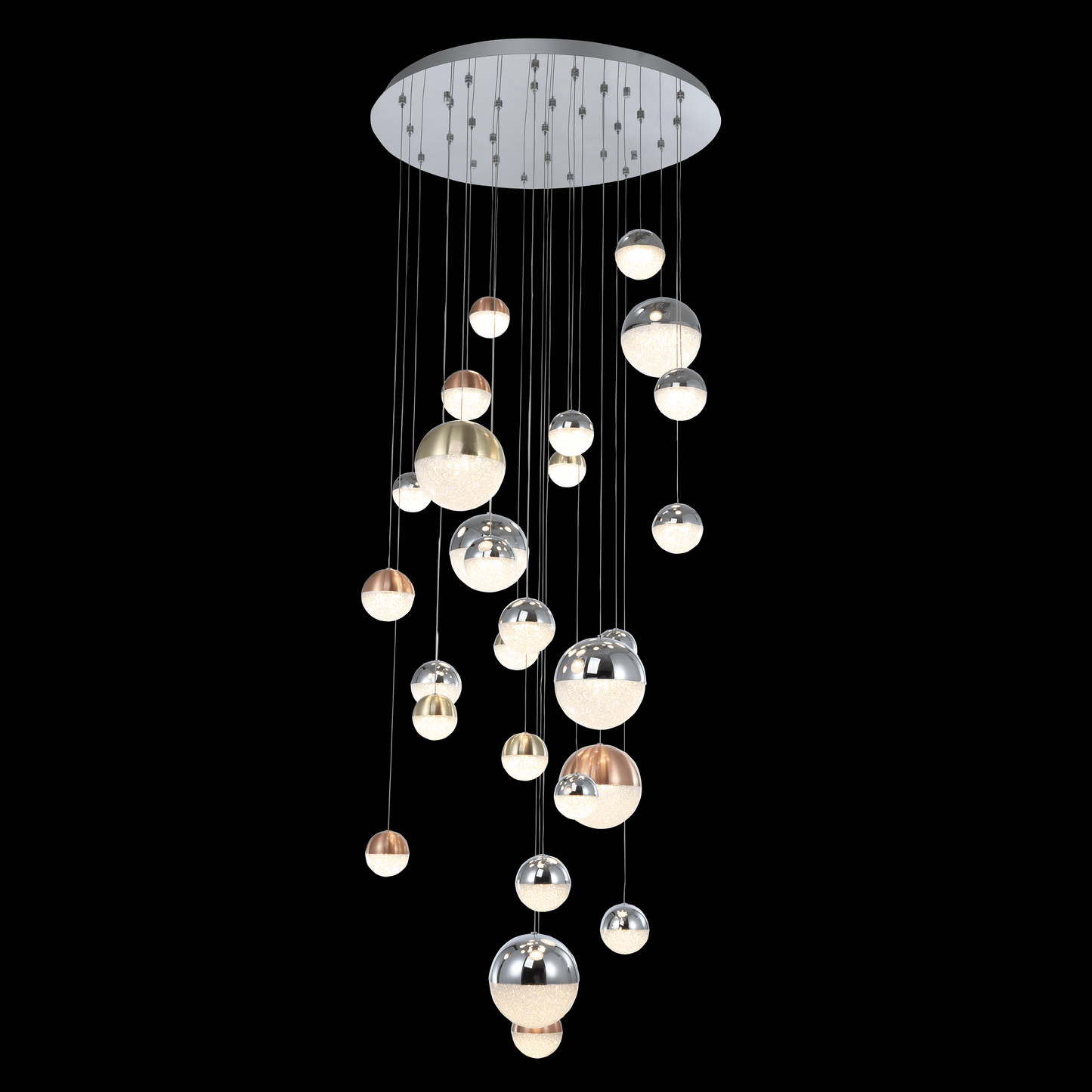 Eclipse 27 Light Round Pendant (Mix Size and Colour) - MD14003057-27AMIX