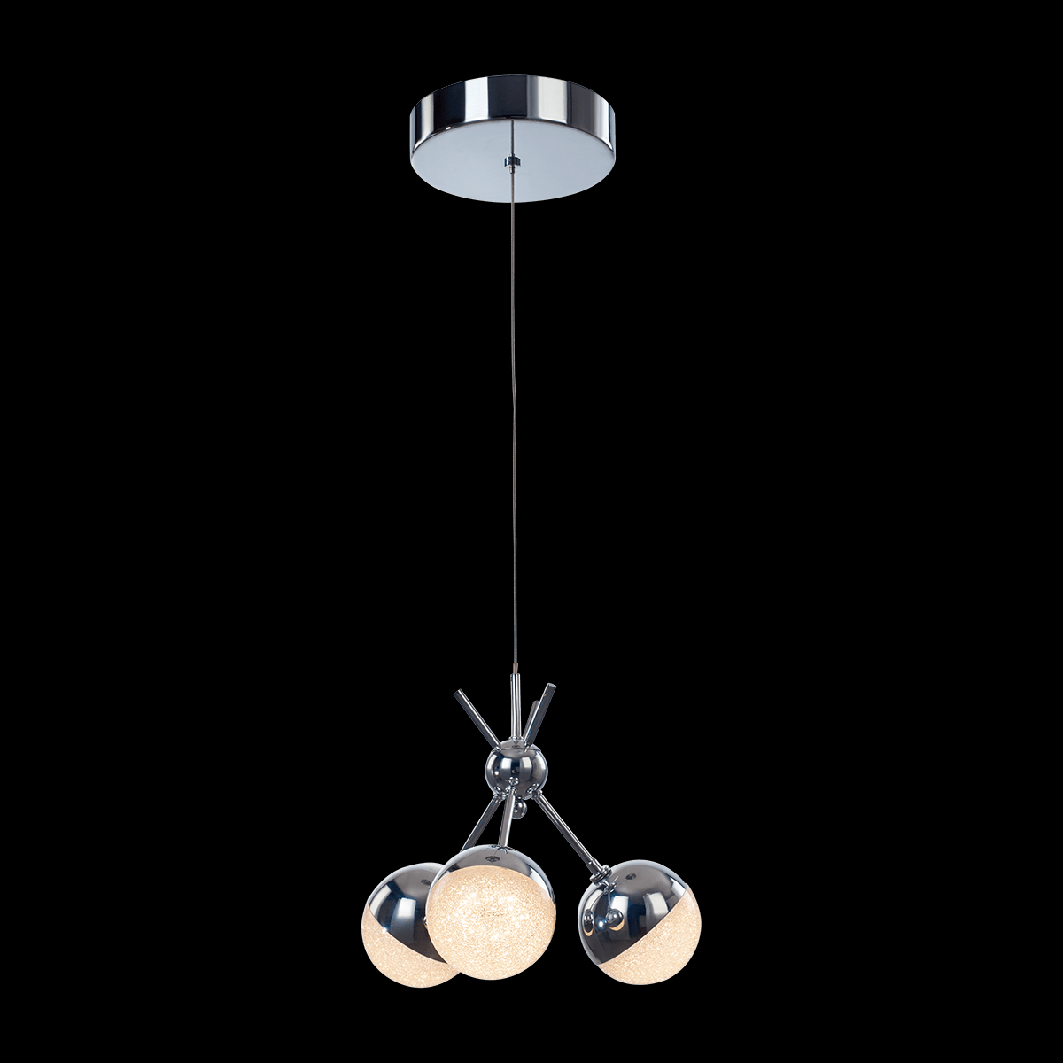Eclipse 3 Light Cluster Adjustable Pendant (Chome) - MD14003057-3B CHR
