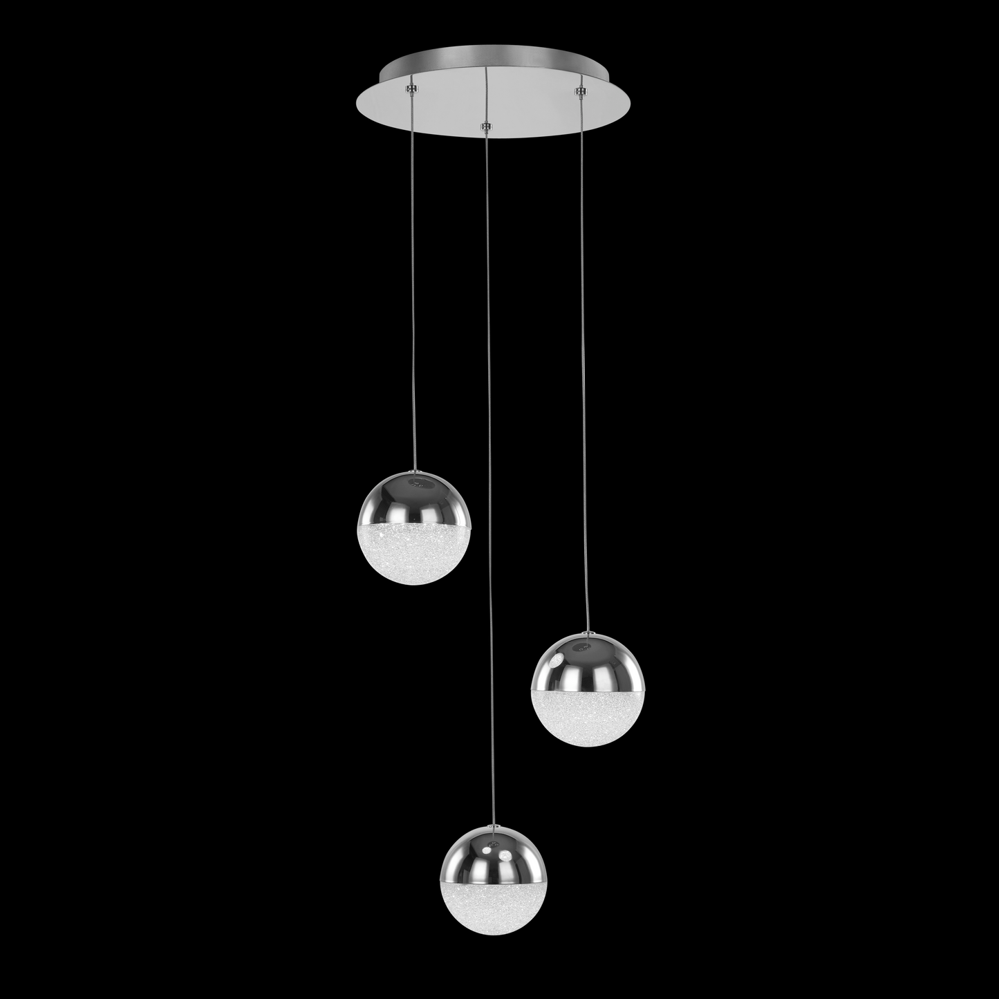 Eclipse 3 Light Round Adjustable Pendant (Chrome) - MD14003057-3A CHR