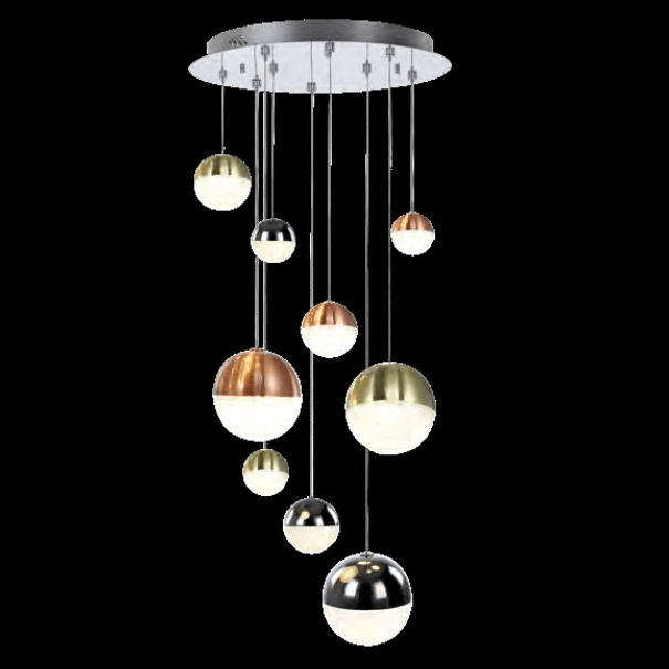 Eclipse 9 Light Round Pendant (Mix size and colour) - MD14003057-9AMIX