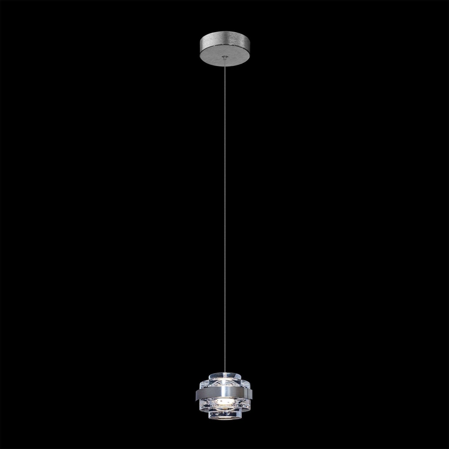 Geo LED Single Clear Pendant Satin Nickle - MD22030002-1ASN