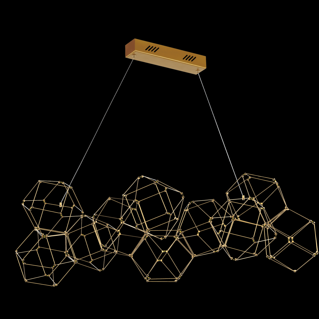 Lucciola 10 prism Linear pendant brass - MD18001068-10ABRS
